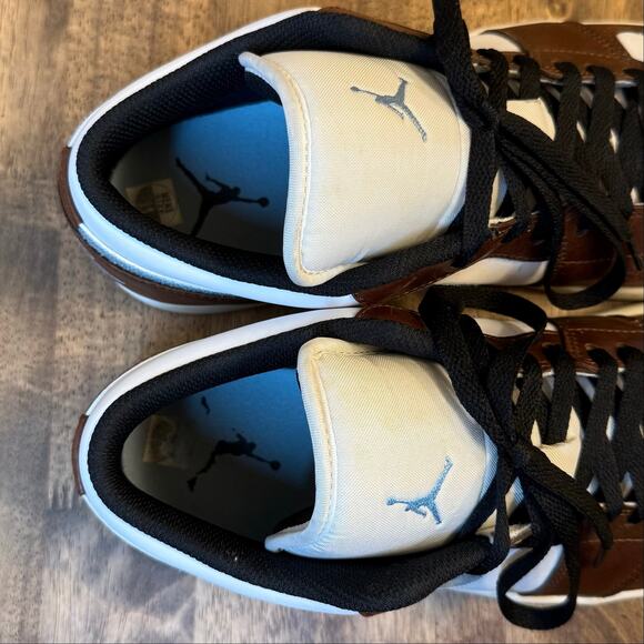 Nike Air Jordan 1  Retro Low SE Sneaker Leather Lace Up Brown Blue Grey Men\'s 11 main image 9